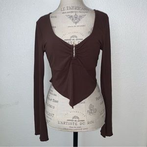 Avanova Asymmetrical Ribbed Cropped Top